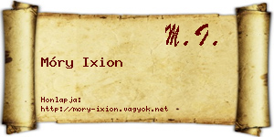 Móry Ixion névjegykártya